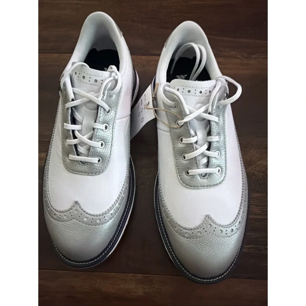 New Adidas Womens MC Zoysia Spikeless Golf Shoes Size 6.5 White Navy Silver